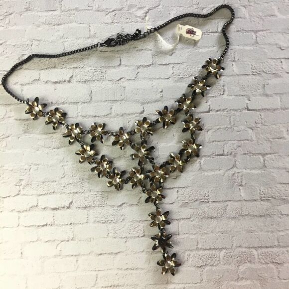 Boho Multi Color Metal Flower Y Necklace - Picture 1 of 5